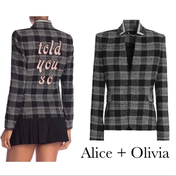 Alice + Olivia Jackets & Blazers - Alice + Olivia Tweed blazer jacket Harris Told you so blazer 2 NWT $550